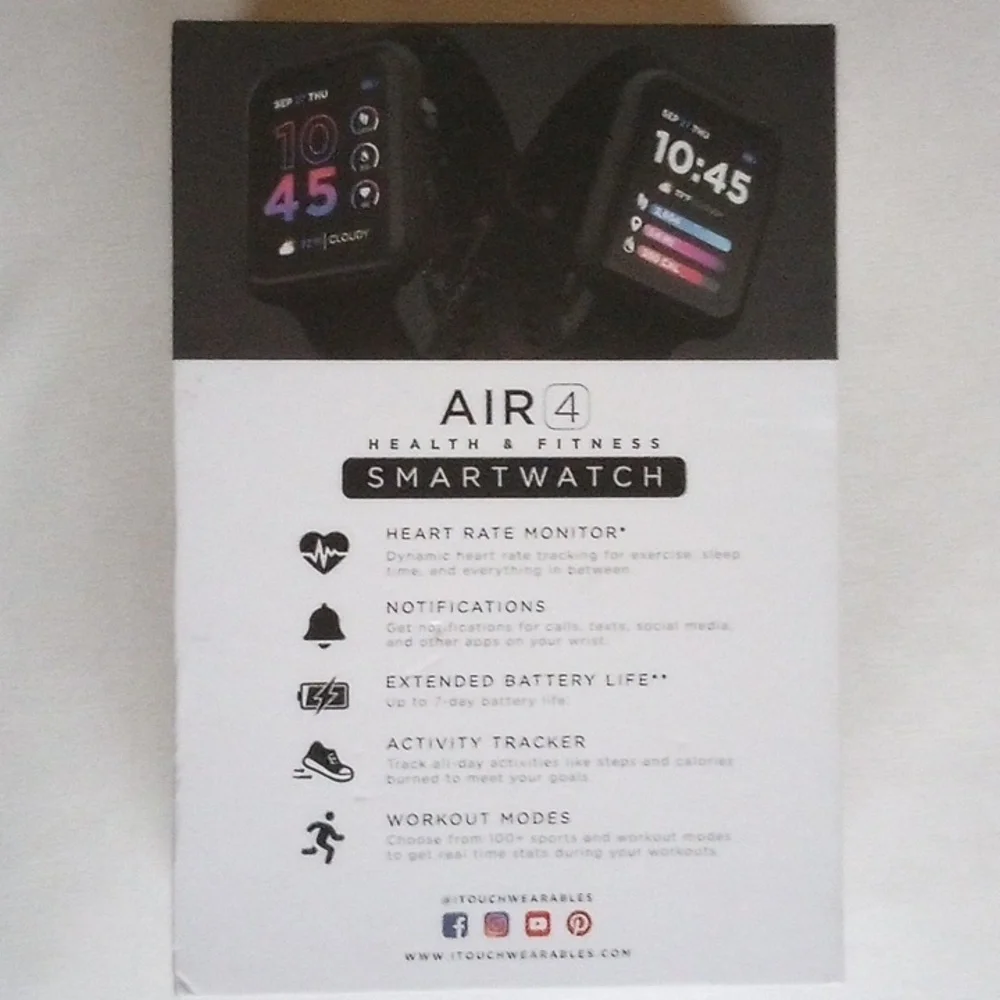 NWT iTouch Wearables Air 4 Smartwatch Black